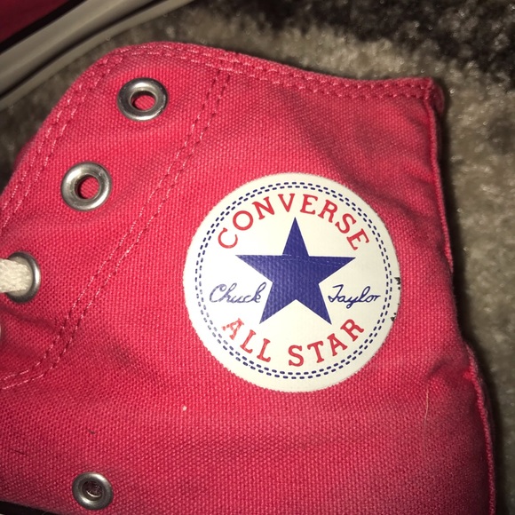 Hot Pink High Top Converse Size 8 - Picture 4 of 6